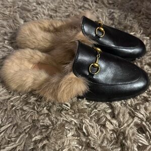 Gucci Leather Princetown Mules - Black - size 8 (38)